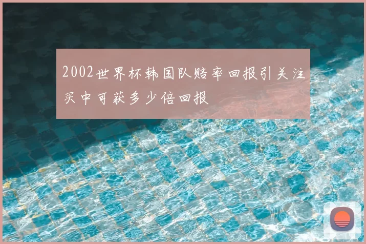 2002世界杯韩国队赔率回报引关注买中可获多少倍回报